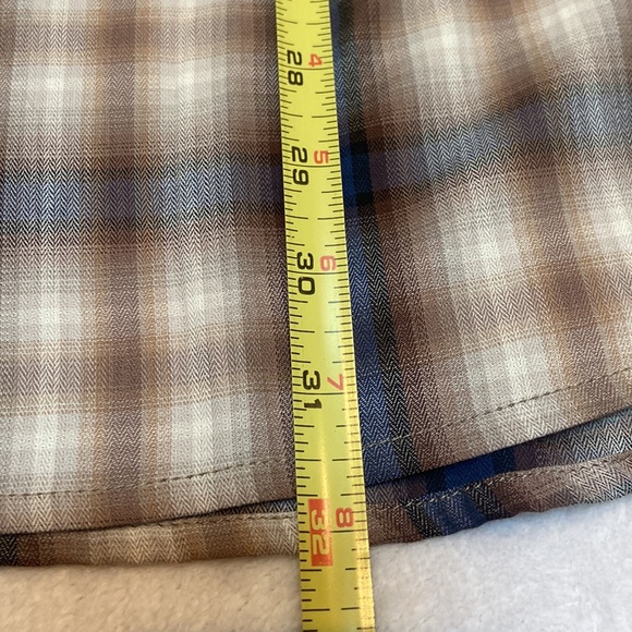 SINGER + SARGENT NWT Plaid Size XL Button Down Shirt Brown Suede Elbow Patches - Picture 6 of 11